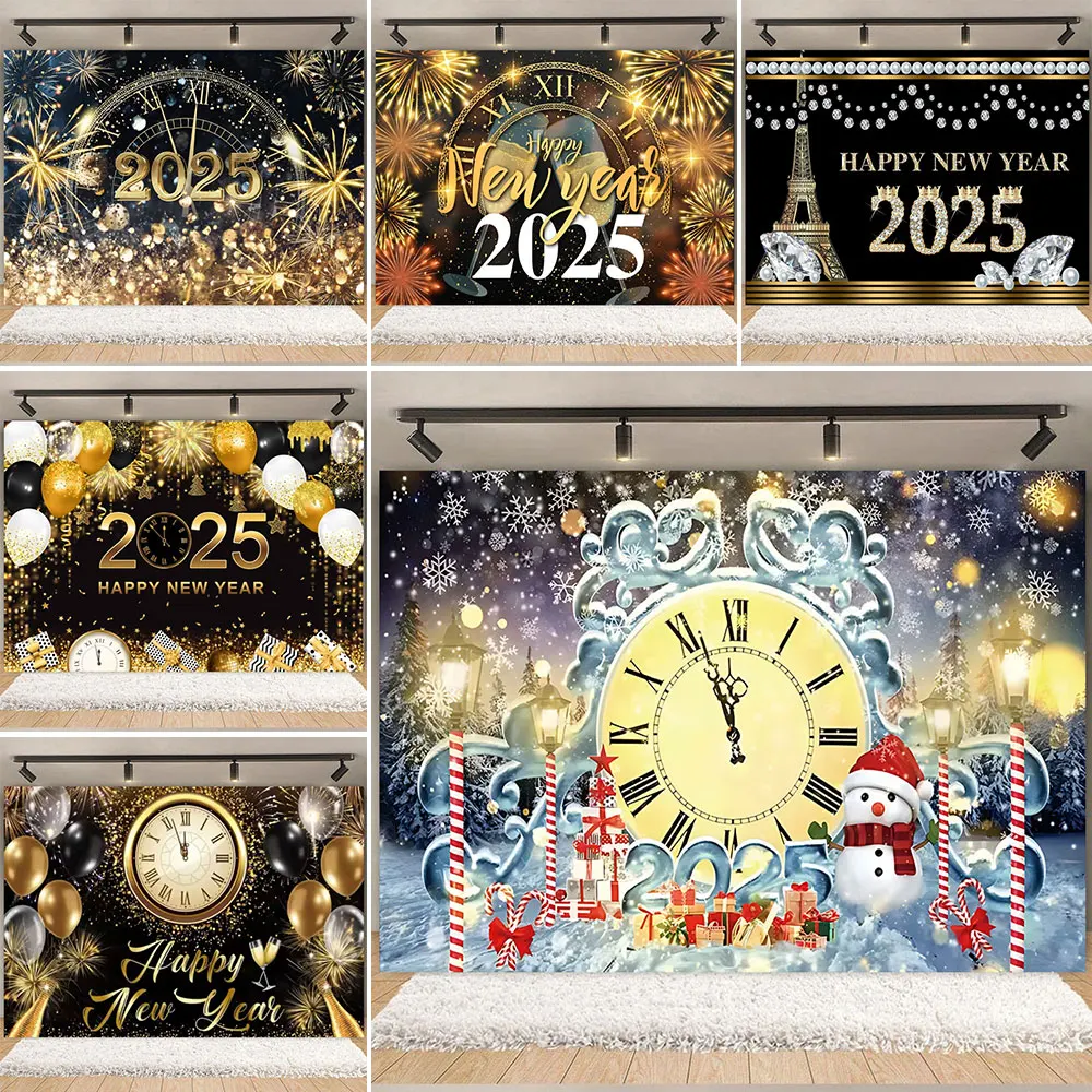 Aazon.co: 3PCS Happy New Years Banner,New Years Decorations 2025 Rose...