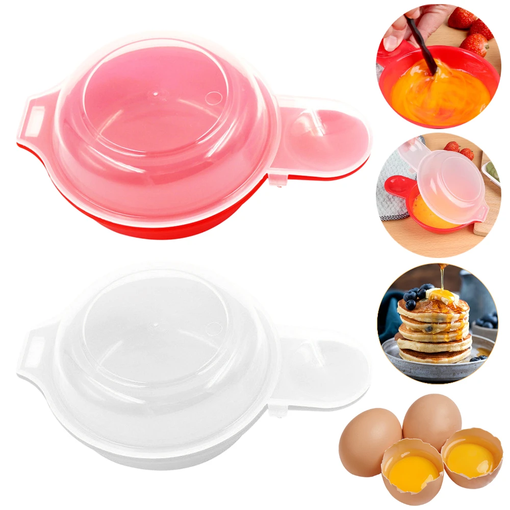 Egg cooker Egg poacher Silicone egg poacher 2Pcs Microwave Egg Poacher Egg Boiler Microwave Ovens Eggs Cooker 1 Minute Fast Eggs Hamburg Omelet Maker Kitchen Cooking Tool