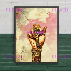 Vintage Golden Cross and Crucifixion Gothic Wall Art Canvas Print - 13X18cm NoFrame (D)