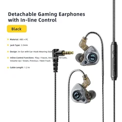 High - Quality Wired USB C Earbuds with HiFi Bass, Stereo Sound, and Built - In Microphone (Black 3.5mm)