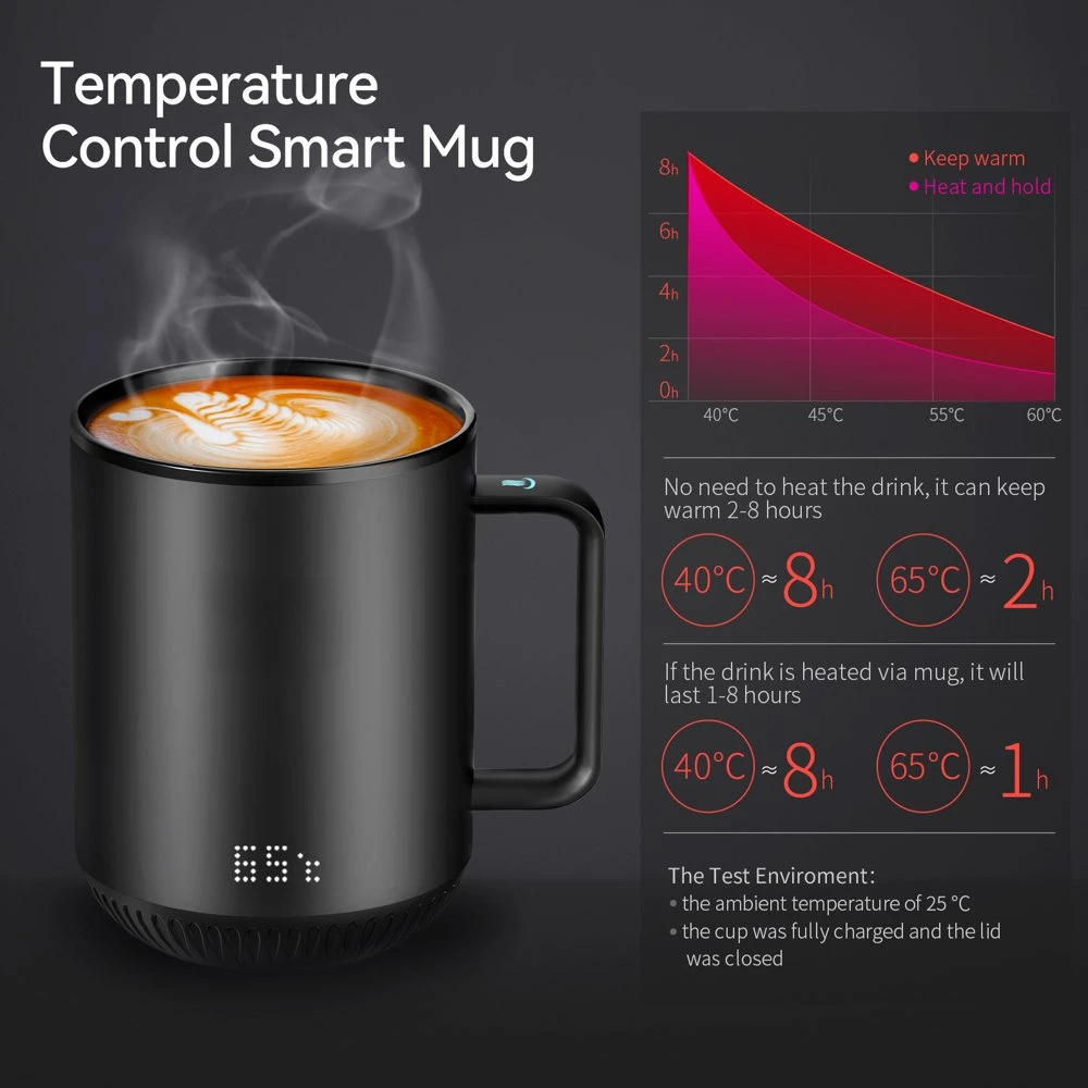 Temperature Control Smart Mug 2 with Lid, Heating Coffee Mug 10 oz, LED  Display, 90 Min Battery Life - App& Controlled Heated C - AliExpress