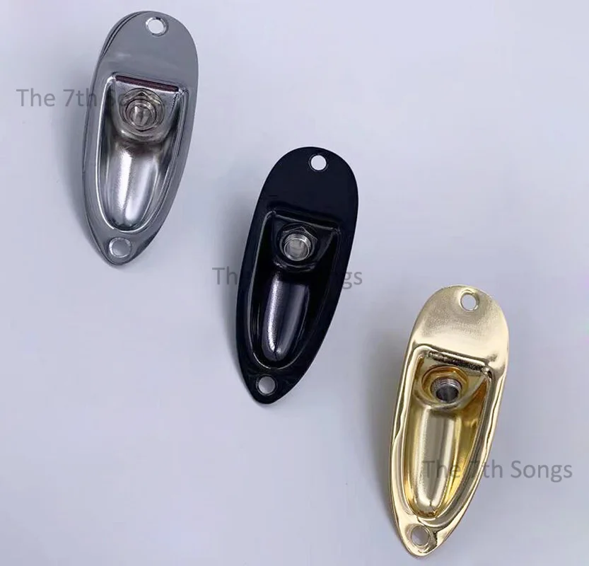 Brass Steel Boat Style Jack 1/4" 6.35 Output Input Jack Plug Socket For Electric Guitar Chrome Black Nickel Gold