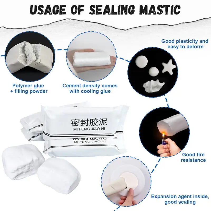 Silicone Sealant Sealant Glue Wall Hole Sealant Anti Leak Sealant 30g Hole Sealing Household Air Conditioning Cement Plasticine Waterproof Wall Gap Sewer Sealant Mud Decoration Repair Supplies