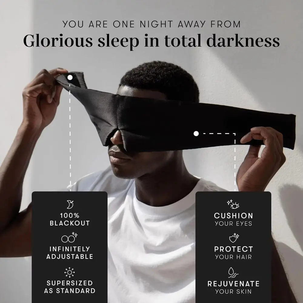 New  Silk Sleeping Mask Eyepatch Adjustable Headband Soft Blocking Light Eyemask Comfortable Eyeshade Patch Sleeping Aid