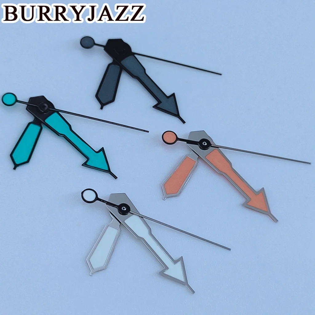 BURRYJAZZ NH35 NH36 NH38 7S26 7S36 4R35 4R36 시계 바늘 블랙 블루 화이트 오렌지 그린 레드 손 녹색 빛나는