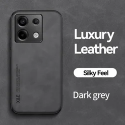 Leather Magnetic Soft Silicone Case - Elegant Back Cover - Redmi Note 13(5G) (Dark grey)