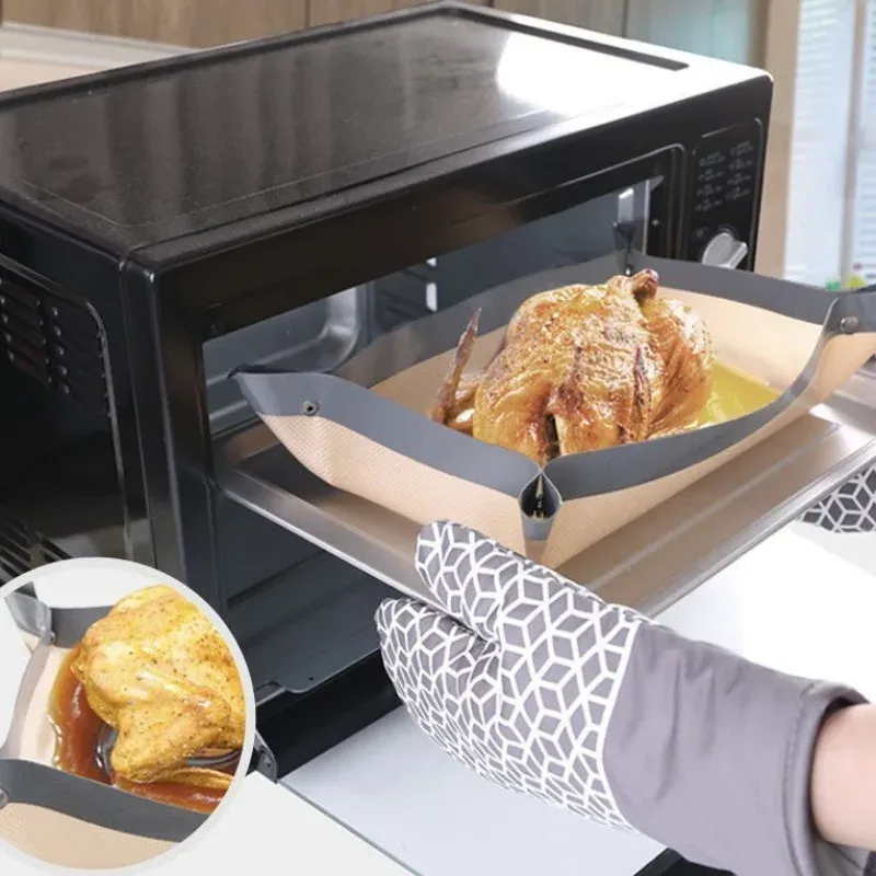 Snap-Lock Silicone Baking Mat-Non-Stick Oven Liner with Heat Resistant & Leakproof Design, Reusable Cookie Sheet for Home Baking