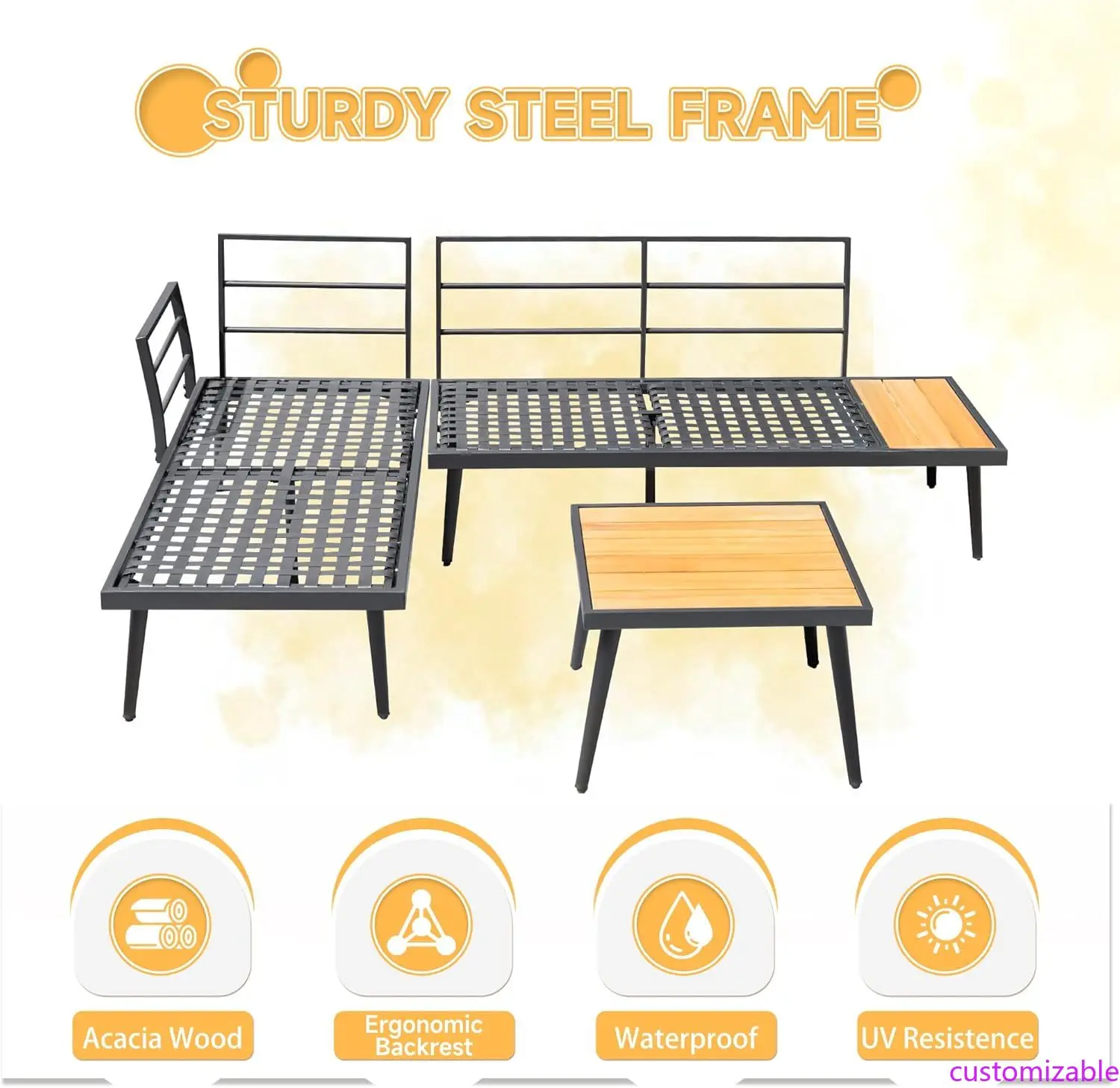 Outdoor L-Shape Sectional Sofa Set 1