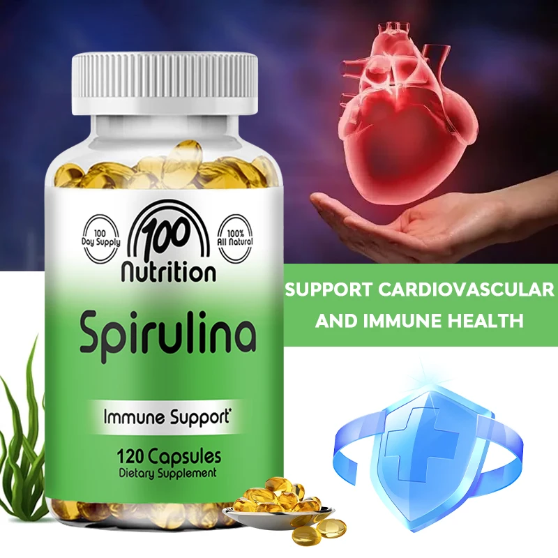 

Natural Spirulina Leaf - Rich in Fatty Acids, Protein and Vitamin B12, Supporting Immune, Digestive & Cardiovascular Health