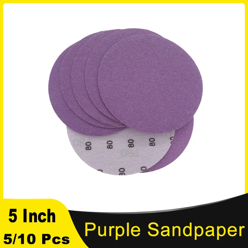 Hook and Loop Sanding Paper Professional Aluminum Oxide Wet & Dry Polishing for Wood Metal Paint Finishing 5/10Pcs 5 Inch sandpaper set,polish sand paper,sandpaper tools