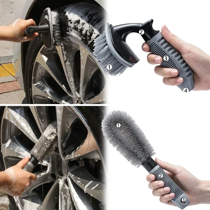Steel Car Wheel Brush for Tire Cleaning and Decontamination
