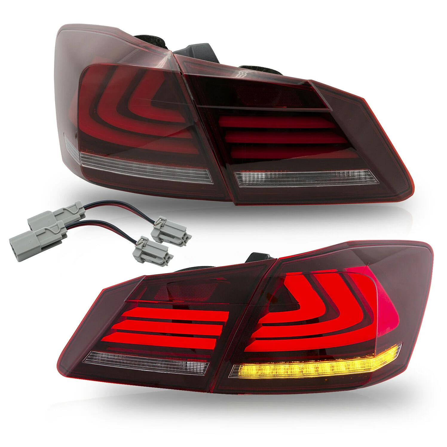 

Smoke LED Tail Lights OEM HO2805103 HO2804103 For 13-15 Honda Accord Sequential Rear Lamps