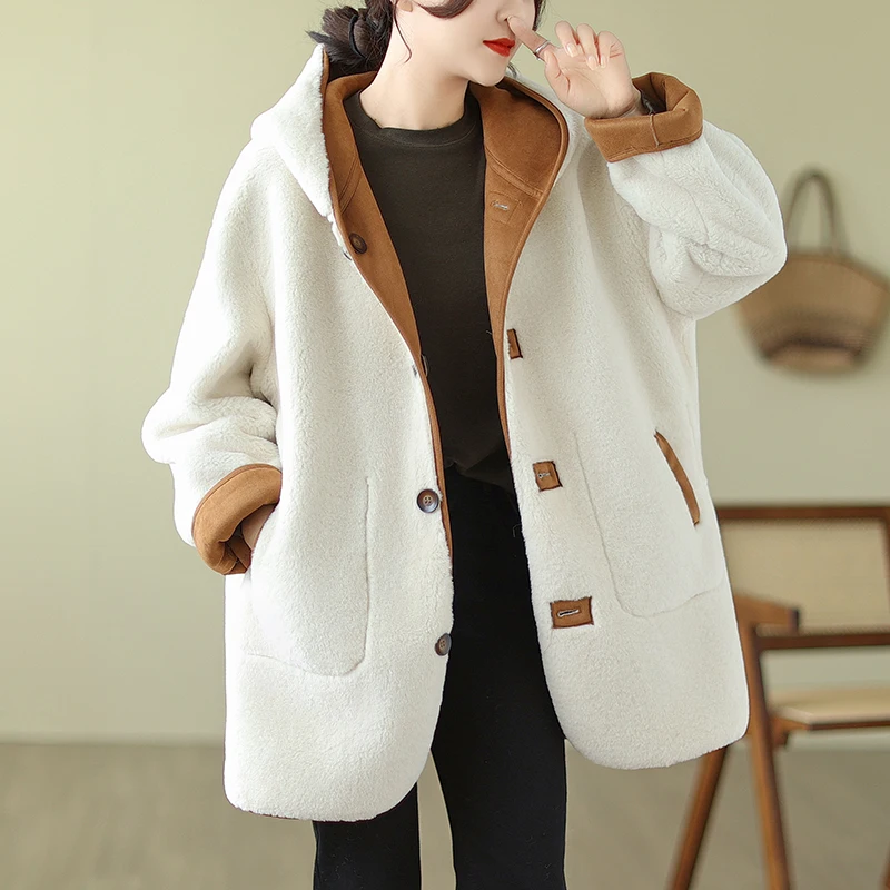 Winter Maternity Luxury Coats Thick Warm Plus Size Pregnant Woman Loose Outwear Fashion Pregnancy Hooded Jackets Reversible Coat
