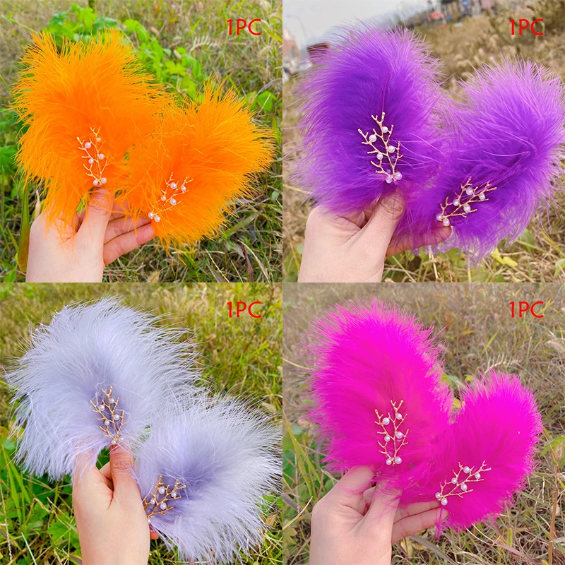 1Pc Fairy Feather Hairpins Hair Clip for Women Girls Fashion Wedding Dance Perform Party Hair Pins Headdress Hair Accessories