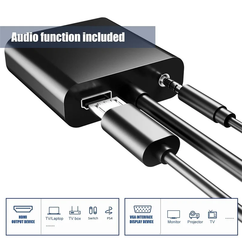 HDMI to VGA Converter for PC Laptop Monitor Projector