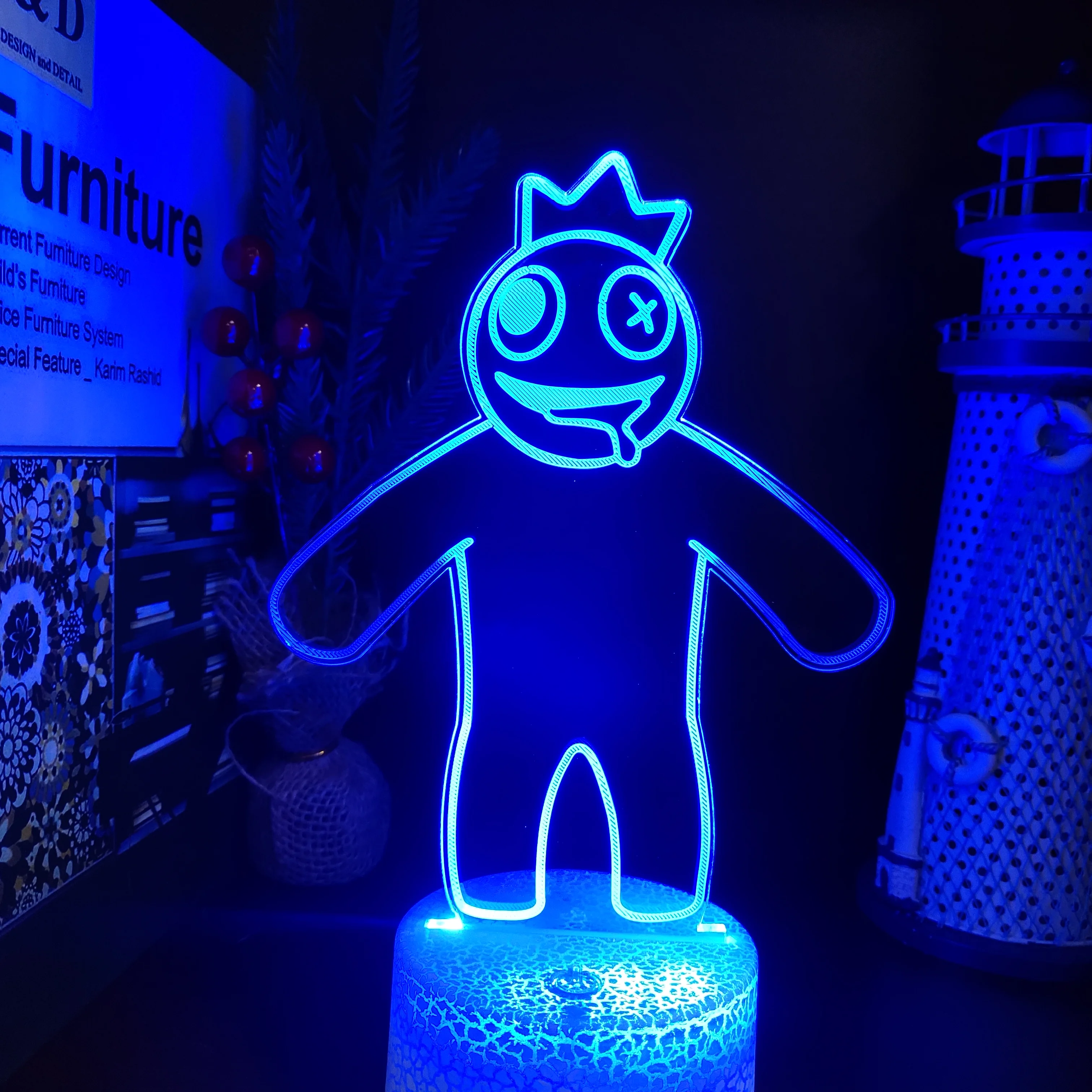 

Rainbow Friends 3D Lamp Anime Rainbow Partner 2 Led Night Light Kawaii Blue Monster Nightlights Bedroom Decor Table Lampara Gift