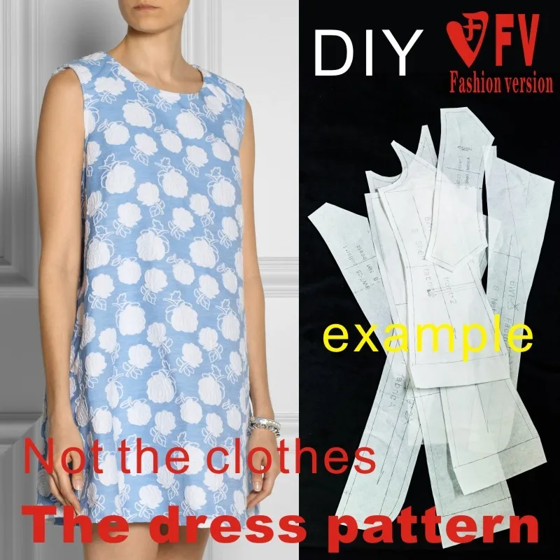 Clothing DIY The dress Dresses Sewing Pattern cutting drawing Women's Dress Sewing Template BLQ-75