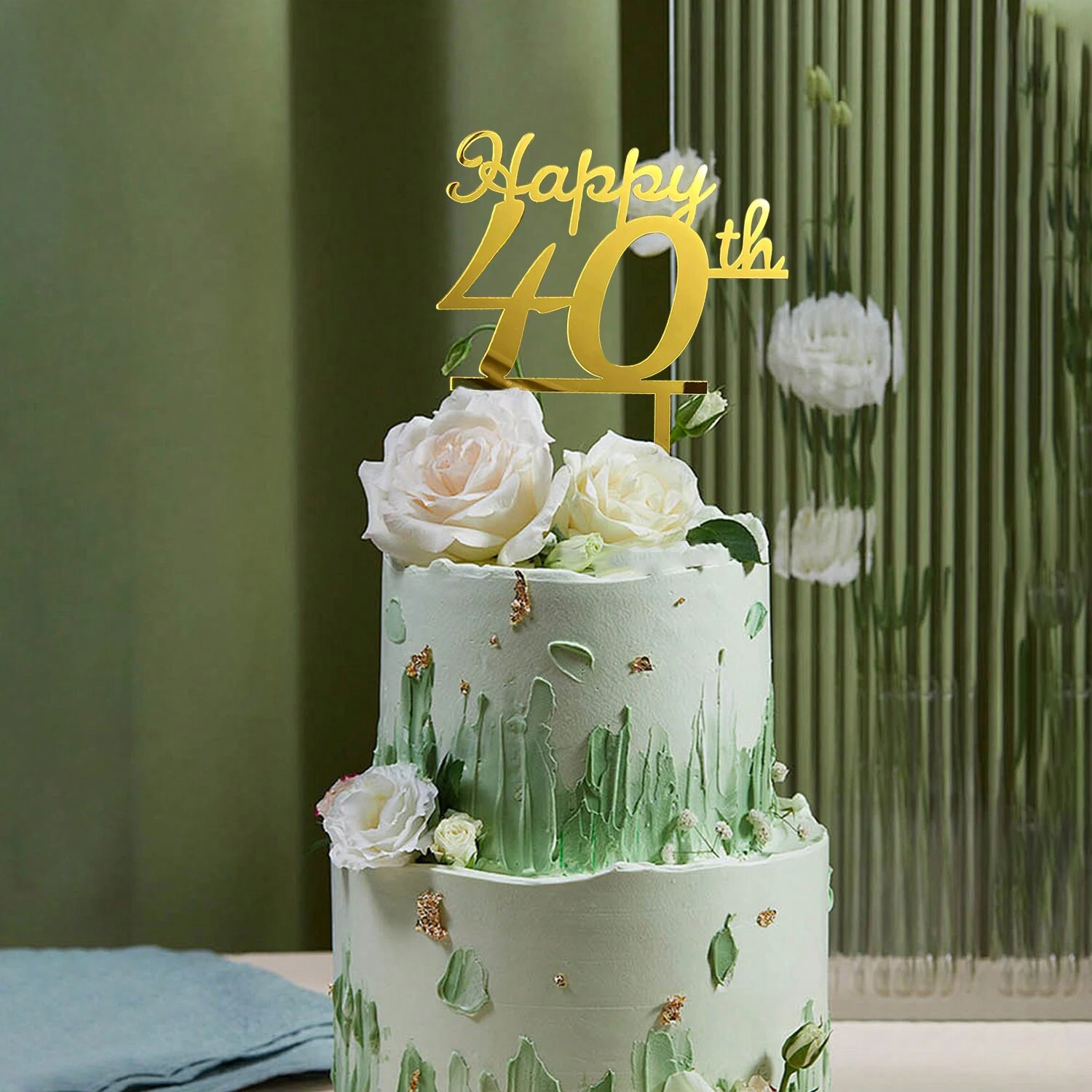 Set Di 10 Topper Per Torta Con Numeri Oro, Decorazioni Per Torte Di Compleanno In Acrilico, 9.3×6.3 Cm - 3