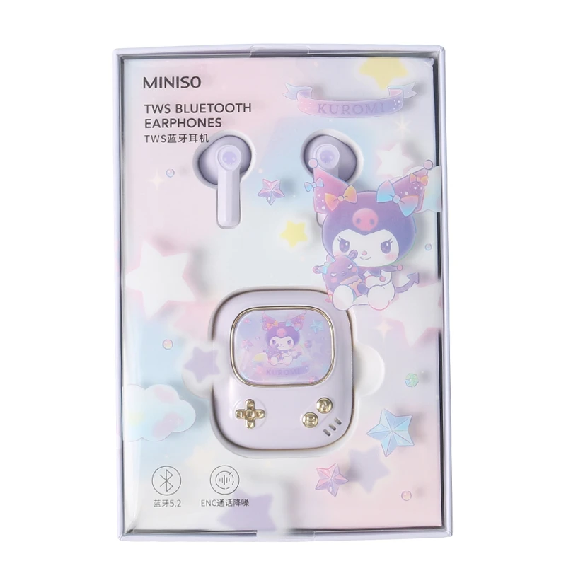 Kawaii Sanrios Tws Bluetooth Earphones Kuromi My Melody Wireless Earphones In Ear Earbuds Noise