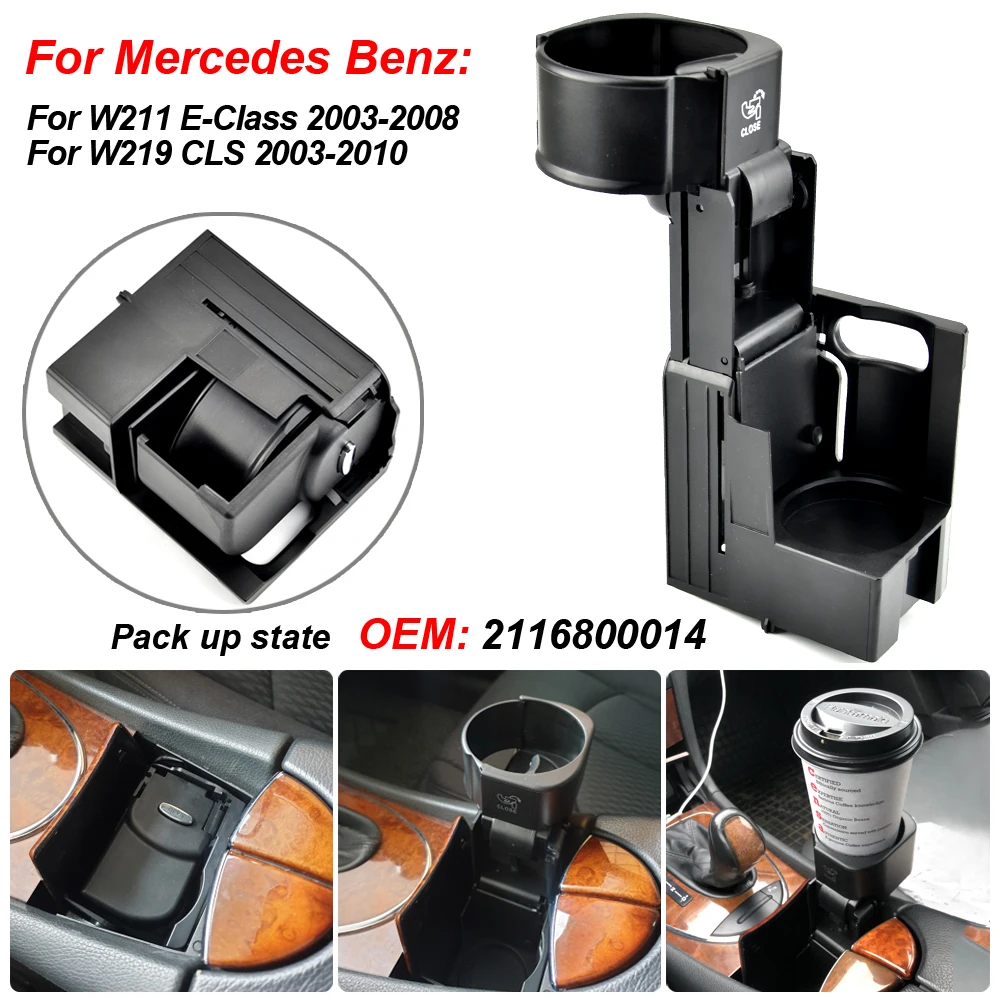 

For Mercedes W211 Car Center Console Water Cup Holder Drink Stand Beverage holder For Benz E Class S211 CLS C219 2116800014