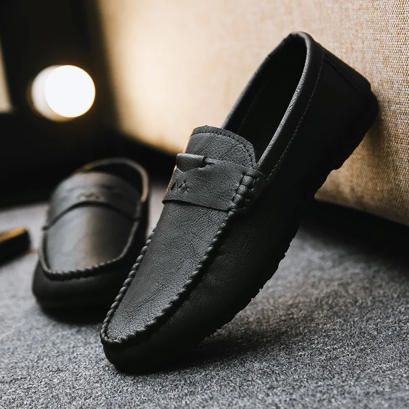 Müßiggänger Frühling 2023 Mode Boot Schuhe Mann Marke Leder Mokassins Männer Männer Bequeme Stick männer Casual Schuhe_voghion.com