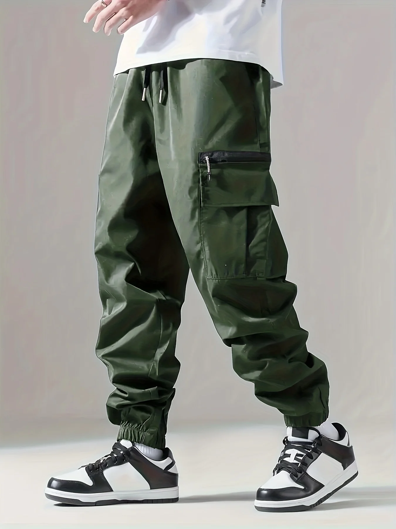 Men's Cargo Pants, Thin Trousers, Comfortable and Breathable, Outdoor Casual, Wearable, Running, Cycling, Multi-pocket 004