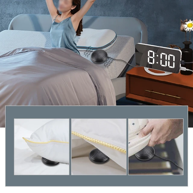 Kreatív Led Rezgés Ébresztőóra Multifunkcionális Kettős Usb Töltés Néma Éjjeli Fénysütés Süket És Hallás Nélküli Szundi - Image 3