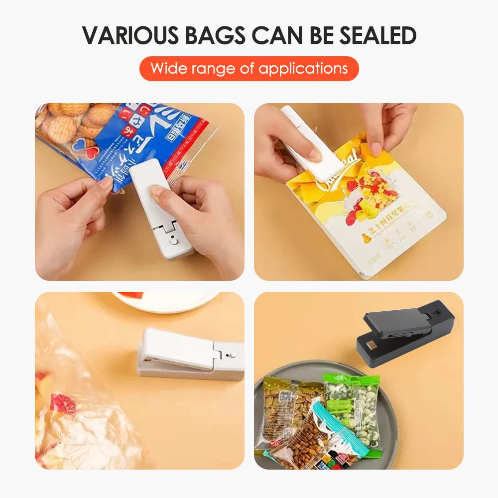 Mini Electric Thermal Plastic Bag Sealer Portable Bag Sealing Machine Hot Bond Food Packaging Sealer Packer USB Rechargeable bag sealer,portable sealing machine