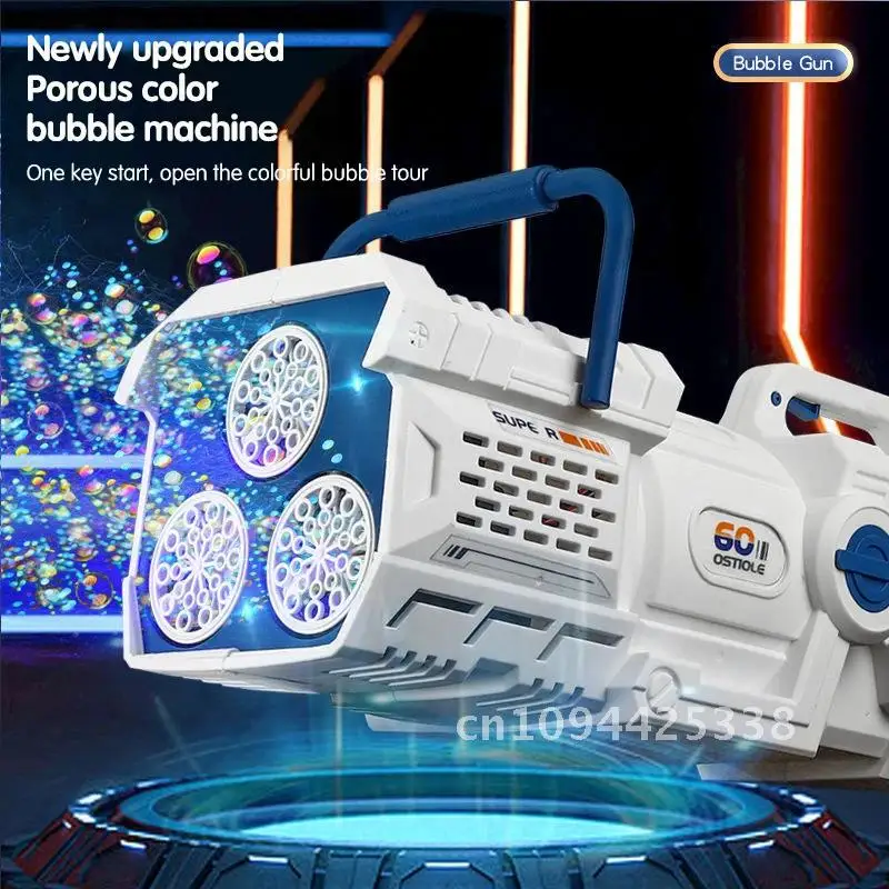 60 Holes Bubble Gun LED Light Electric Automatic Rocket Soap Bubble Machine Toys for Kids Outdoor Wedding Party Children's Gifts 2