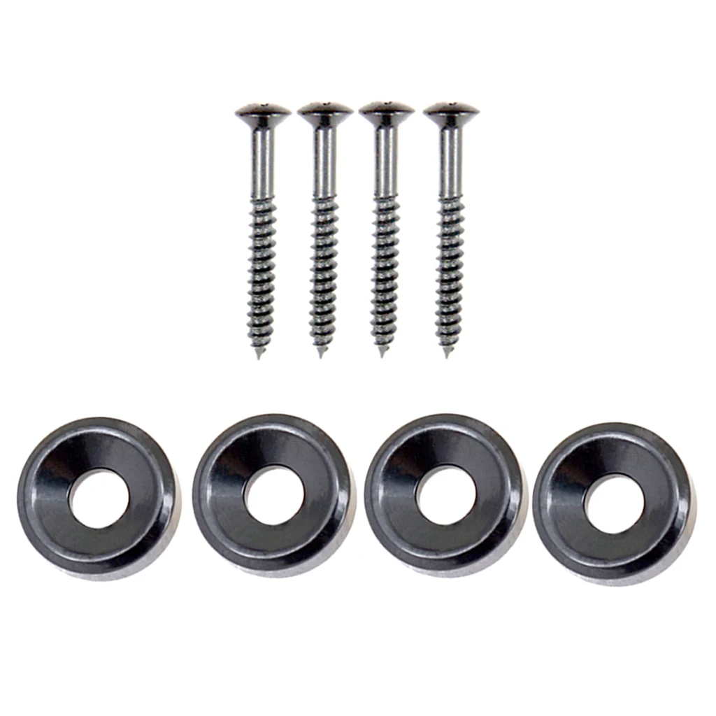 

Tooyful 4Pcs Guitar Body Neck Fixed Mounting Screw Ferrules for Electric Bass Guitar
