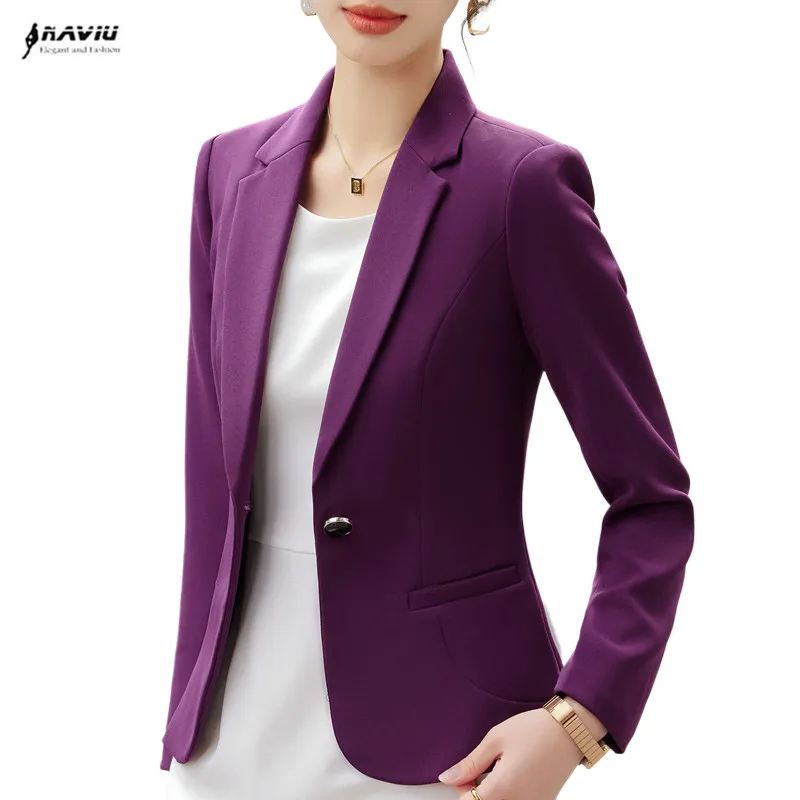 NAVIU Elegant Blazer Suits Women Business Work Uniform Office Lady