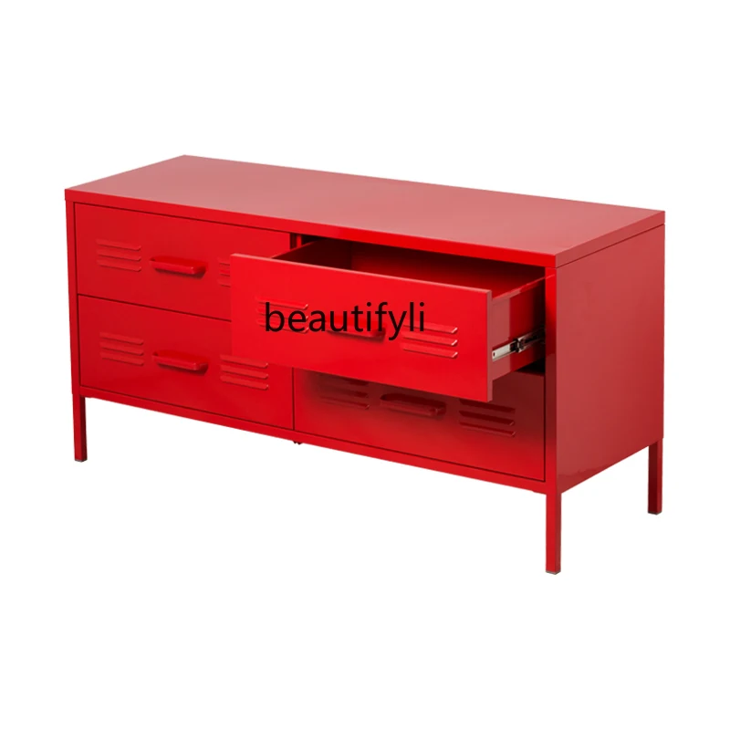 

Light Luxury TV Cabinet Steel Living Room Storage Cabinet Household Iron Storage Cabinet Locker