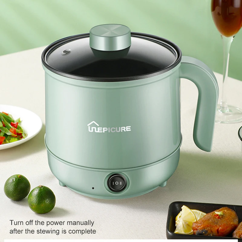 1.7L Multifunction Electric Cooking Machine Single/Double Layer Hot Pot Mini Intelligent Electric Rice Cooker Non-stick Pan Pots 4