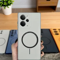 Custodia posteriore in silicone duro magnetico per Realme 14