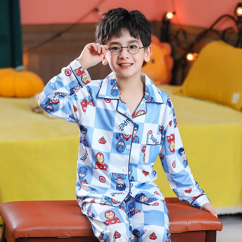 CAN o & Stitch-Ensemble de pyjama à manches longues pour enfants, chemise  de nuit à revers de dessin animé pour garçons et filles, vêtements de nuit  pour bébé - AliExpress