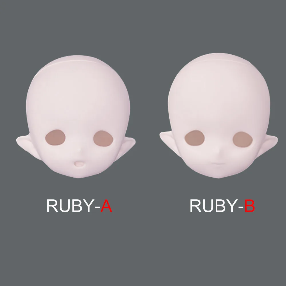 

1/4 Imomodoll Doll's Head RUBY-A, RUBY-B Original Without Makeup White/Tan Skin Rubber MJD BJD Doll Accessories Girl Toys Gift