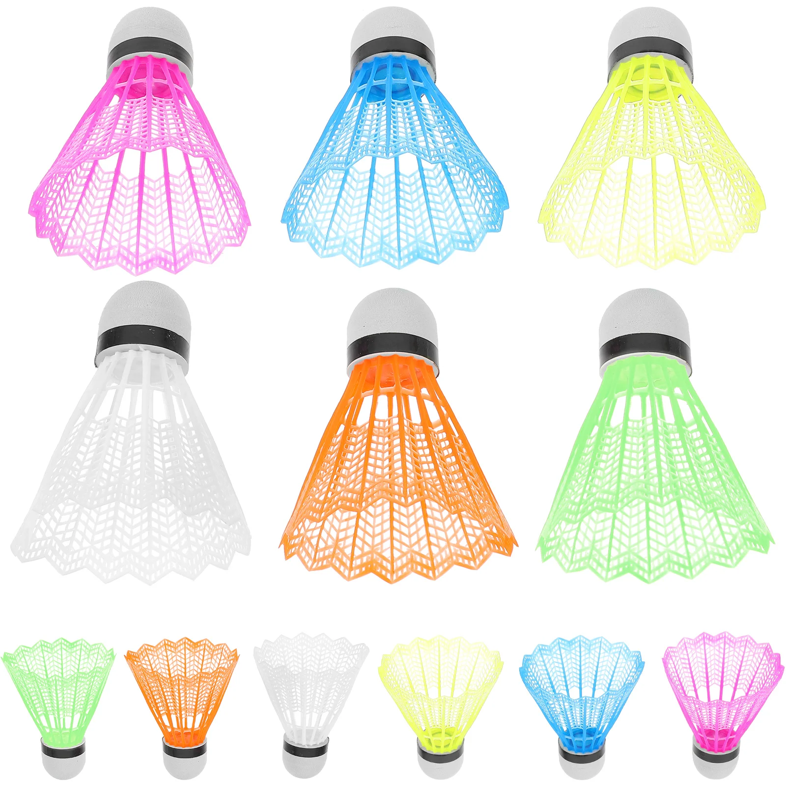 12 Pcs Colored Badminton Speed Training Balls High Professional Shuttlecock Shuttlecocks Kids Accessories Colorful badminton shuttlecock badminton ball