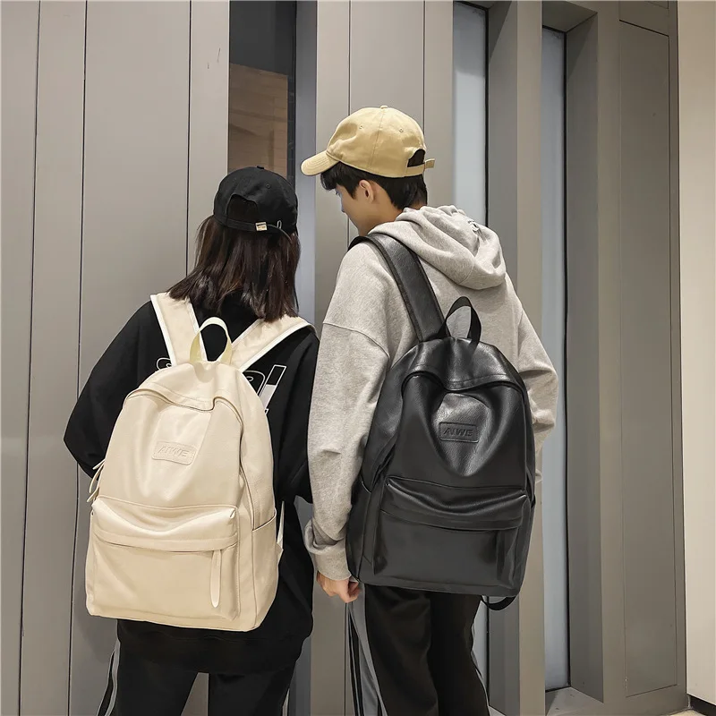 New trend men's and women's universal backpack High capacity PU leather  men's backpack Girls' luxury designer backpack Business