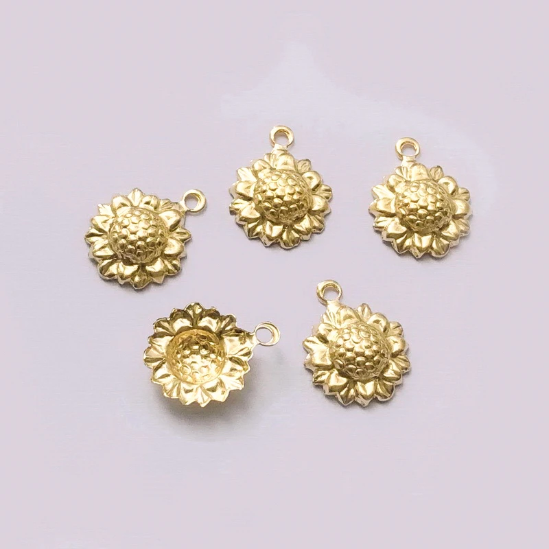 14k Gold Filled Herz Charm Gold Filled Schmuckherstellung DIY Herz Charm Zubehör 10mm Schmuck Großhandel – Detail 12