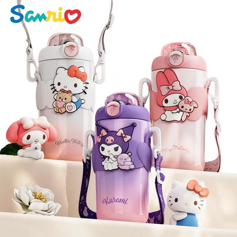 

Переносной детский соломенный термос Sanrios Hellokittys My Melody, 500 мл, чашка из нержавеющей стали 316, чашка для воды для студентов, дорожный питьевой стакан