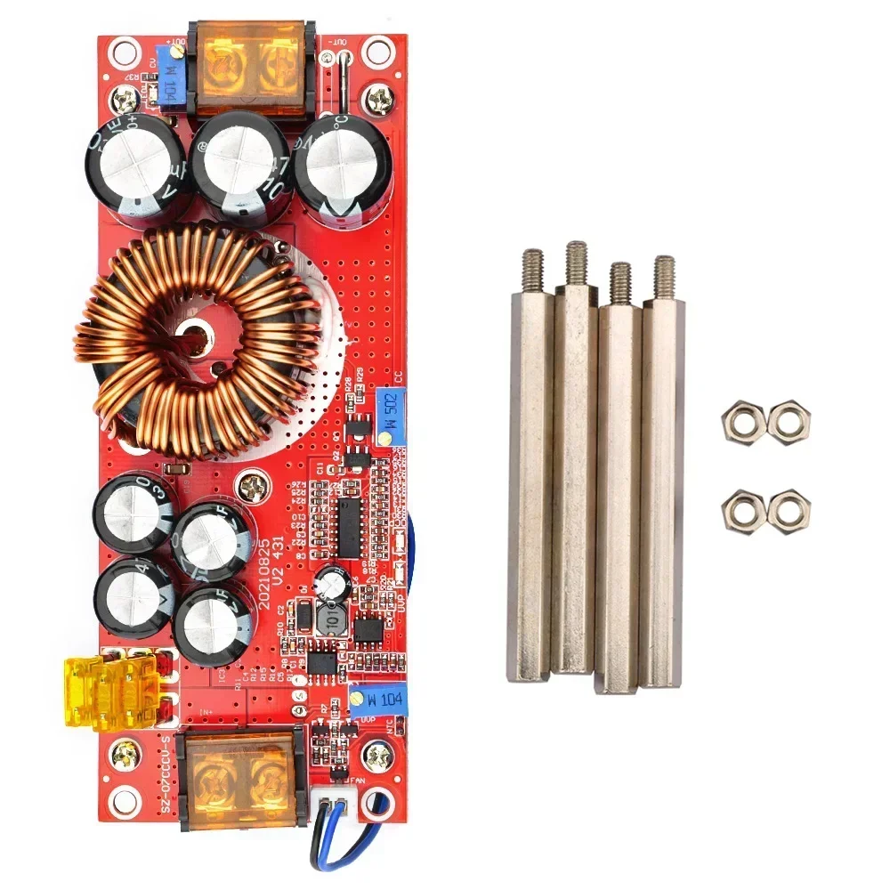 1800W 40A 1500W 30A 1200W 20A DC-DC 부스트 컨버터 스텝 업 전원 공급 장치 모듈 10-60V 12-90V 조정 가능한 전압 충전기
