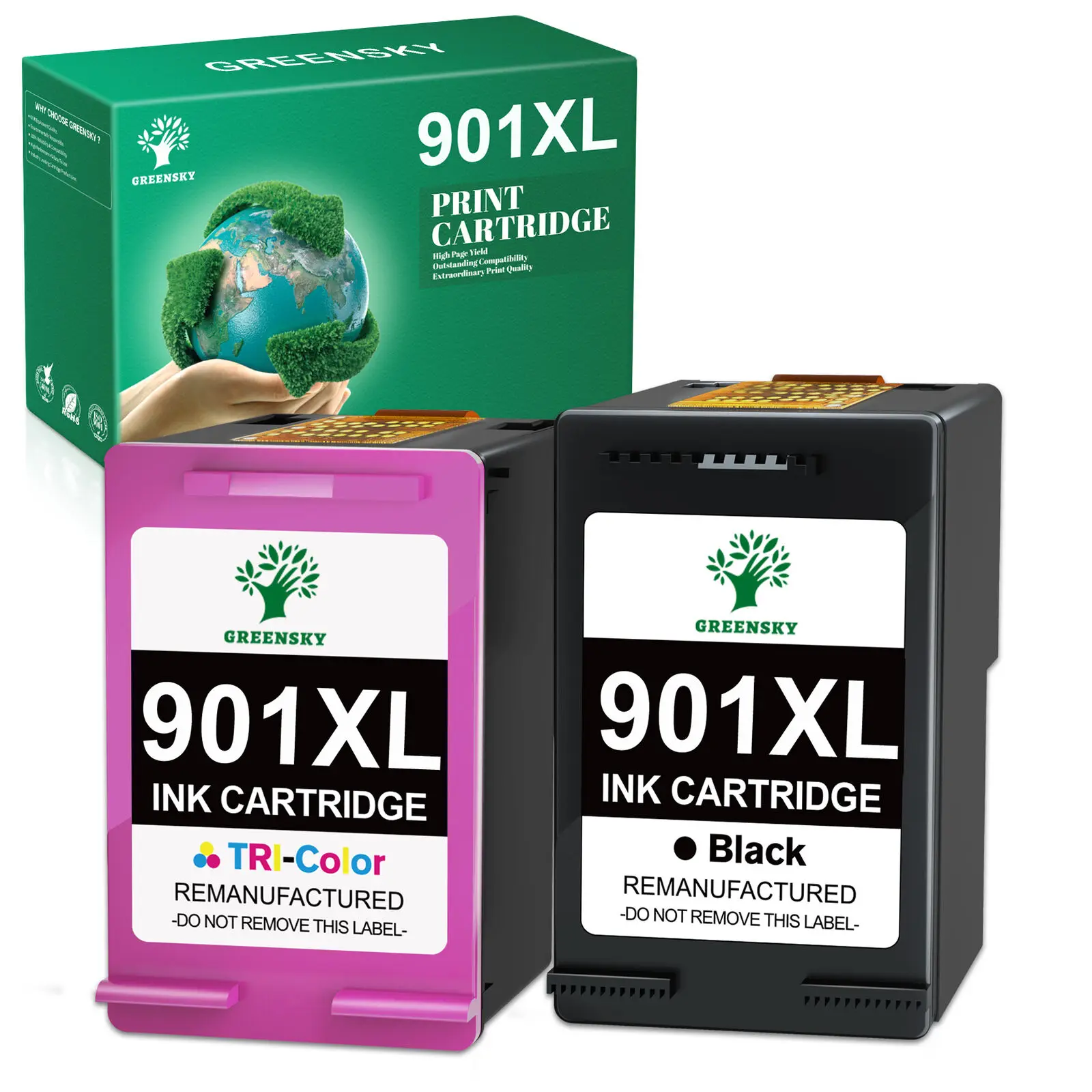 Confezione Da 2 Inchiostro Per Hp 901Xl Officejet J4680C J4580 J4624 J4660 4500 J4540 G510