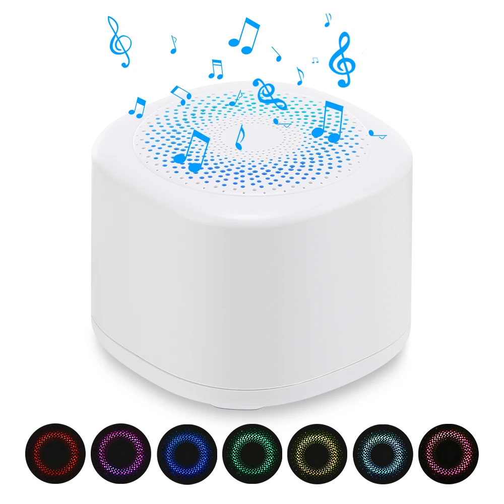 Portable Baby White Noise Sleep Machine 10 Soothing Sounds 7 Night Light Colors Sleep Sound Player Timer for Baby Kids Adults