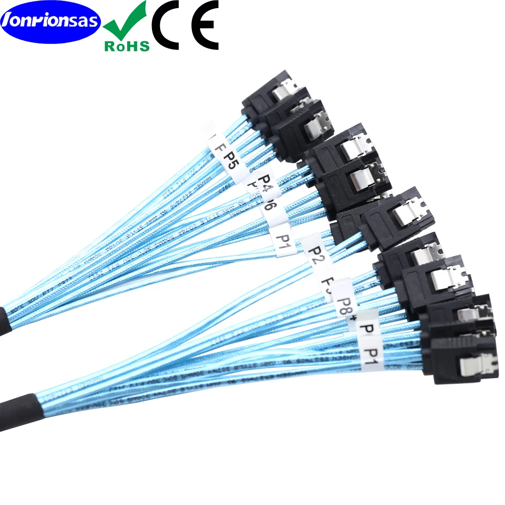 SATA-4.0 7P Женский к SATA 7P Женский 8 шт./комплект-12 Гбит/с-SATA Женский кабель для передачи данных для компьютера Биткоин-серверные диски Raid Кабель SAS