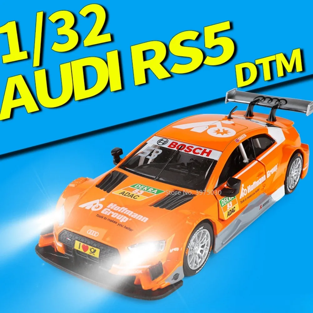 

Модель автомобиля Audi RS5 DTM в масштабе 1:32, литый под давлением спортивный автомобиль со звуком и фотомагнитом, коллекционный подарок для детей