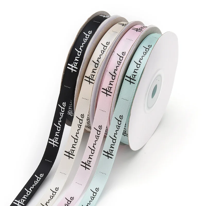 Polyester Ribbon 25 Yards 3/8'' (10mm) Handmade Design For Bow Craft Wedding Party DIY Decoration Gift Packaging Accessories