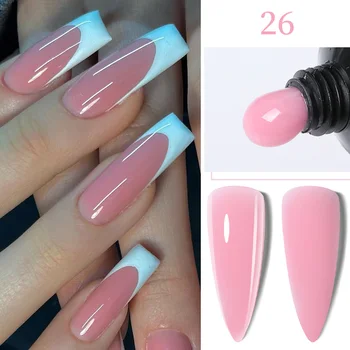 LILYCUTE 15ML Smalto per unghie gel a estensione rapida Bianco latte Trasparente Colore rosa Manicure francese Dito Prolungare lo smalto gel duro per unghie 1