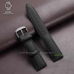 Versatile Soft PU Leather Watch Band Straps - 22mm (Black)