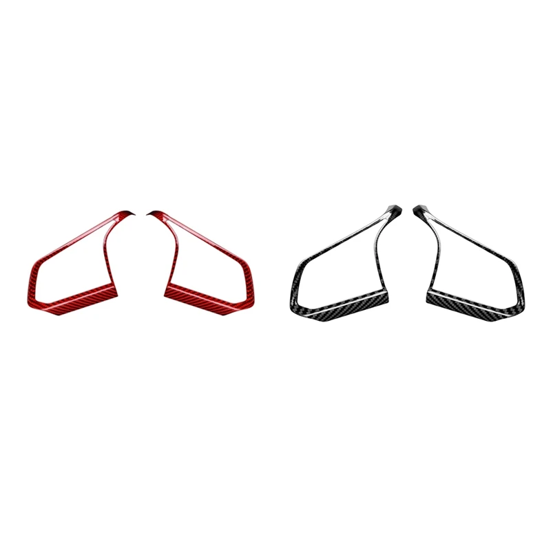 

1Pair Car Steering Wheel Button Outer Frame Rear Hard Carbon Fiber Replacement Parts Accessories For Corvette C8 2020-2022 (Red)