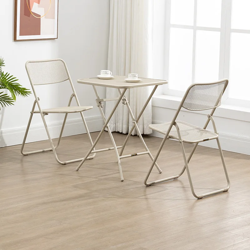 

Outdoor Furniture Table and Chair Set Household Balcony Leisure Folding Table and Chair Combination Camping Table Foldable